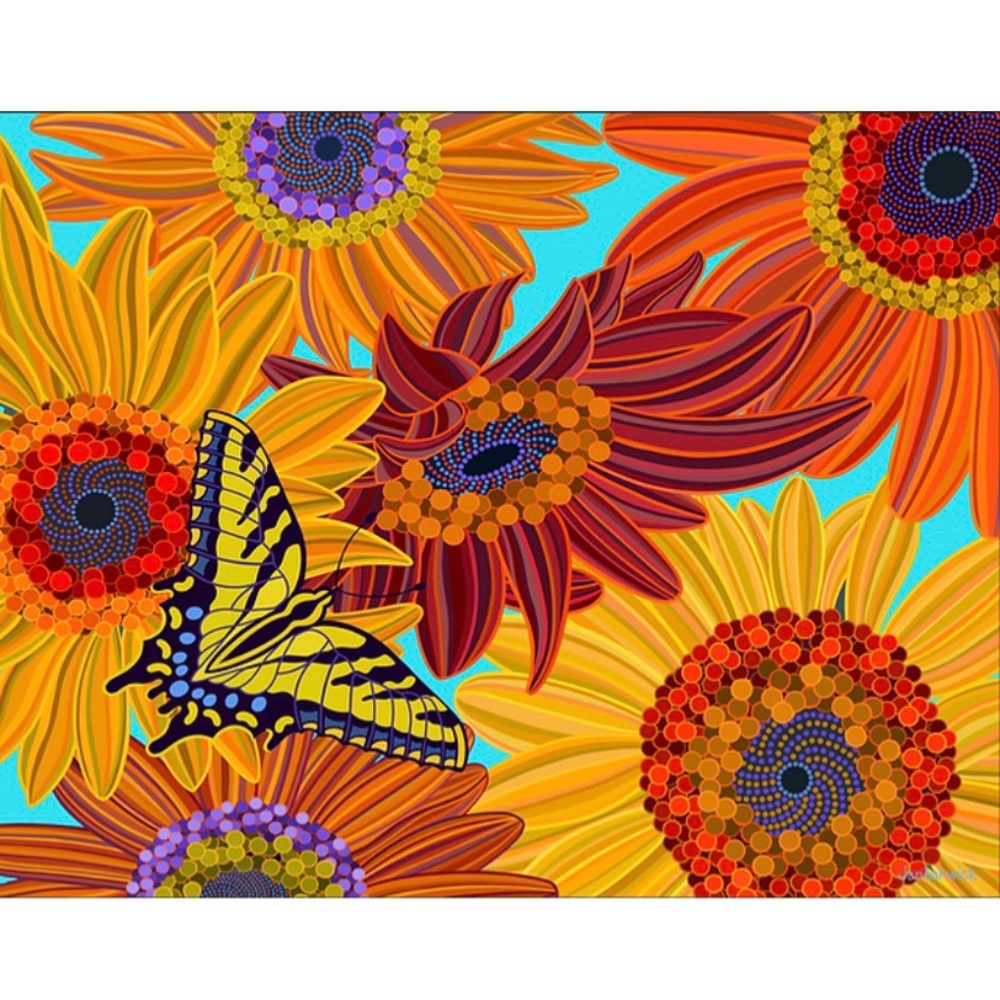 NWT Bairiki by Jan Barwick XL Sunflowers Sarong 70” x 55”